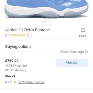 Jordan 11 retro pantone
